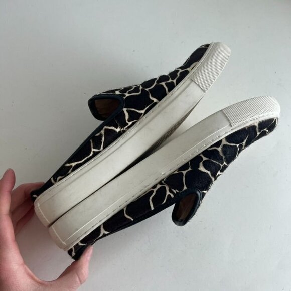 Animal Print Safari Giraffe Genuine Leather Slip on Clog Sneaker - Picture 8 of 12